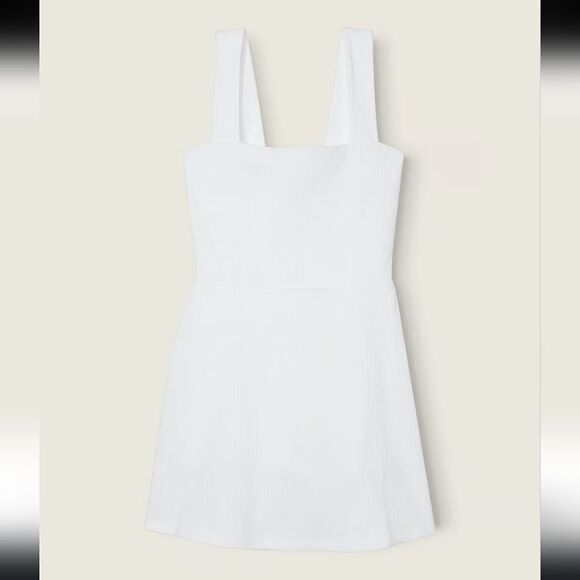 PINK VICTORIA'S SECRET RIB SQUARE NECK ACTIVE DRESS W POCKETS WHITE SIZE XXL - Picture 4 of 12